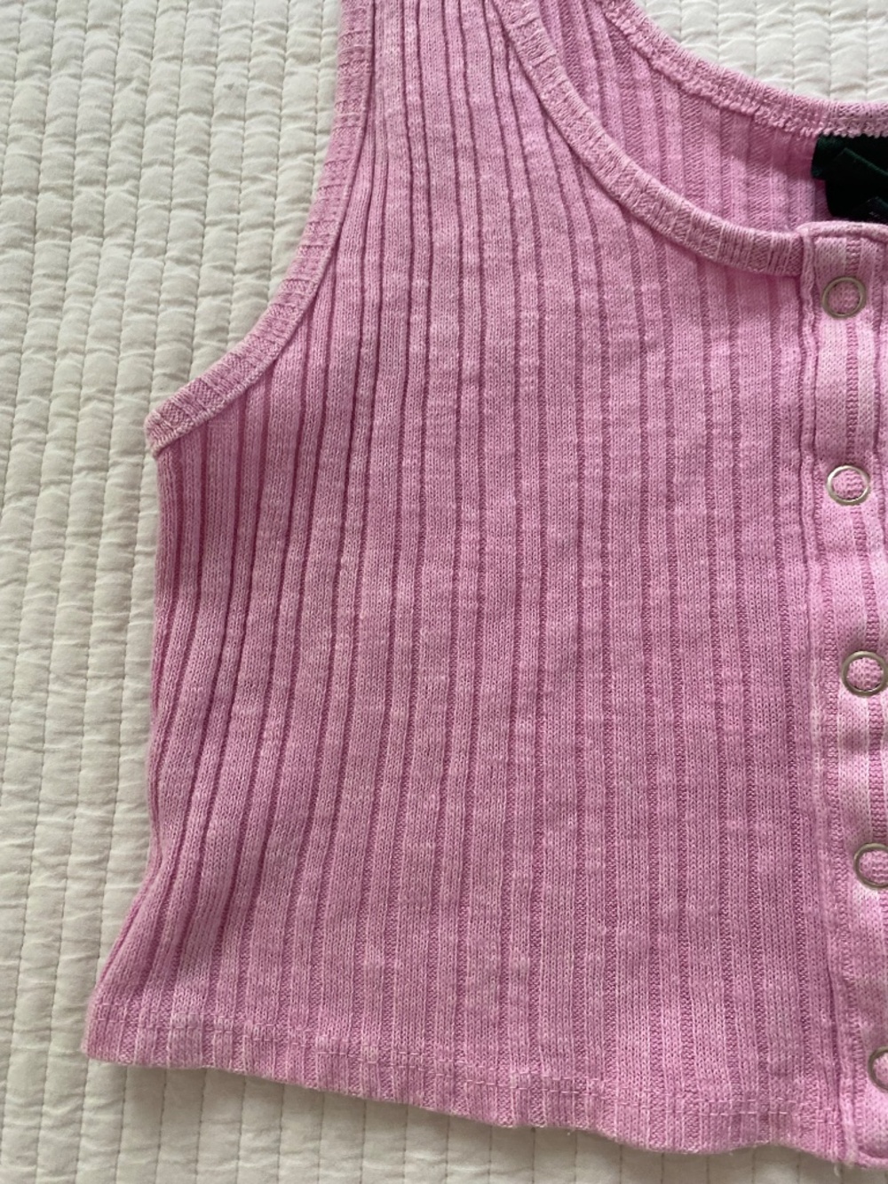 Wild Fable pink ribbed button tank top - Picture 5 of 8